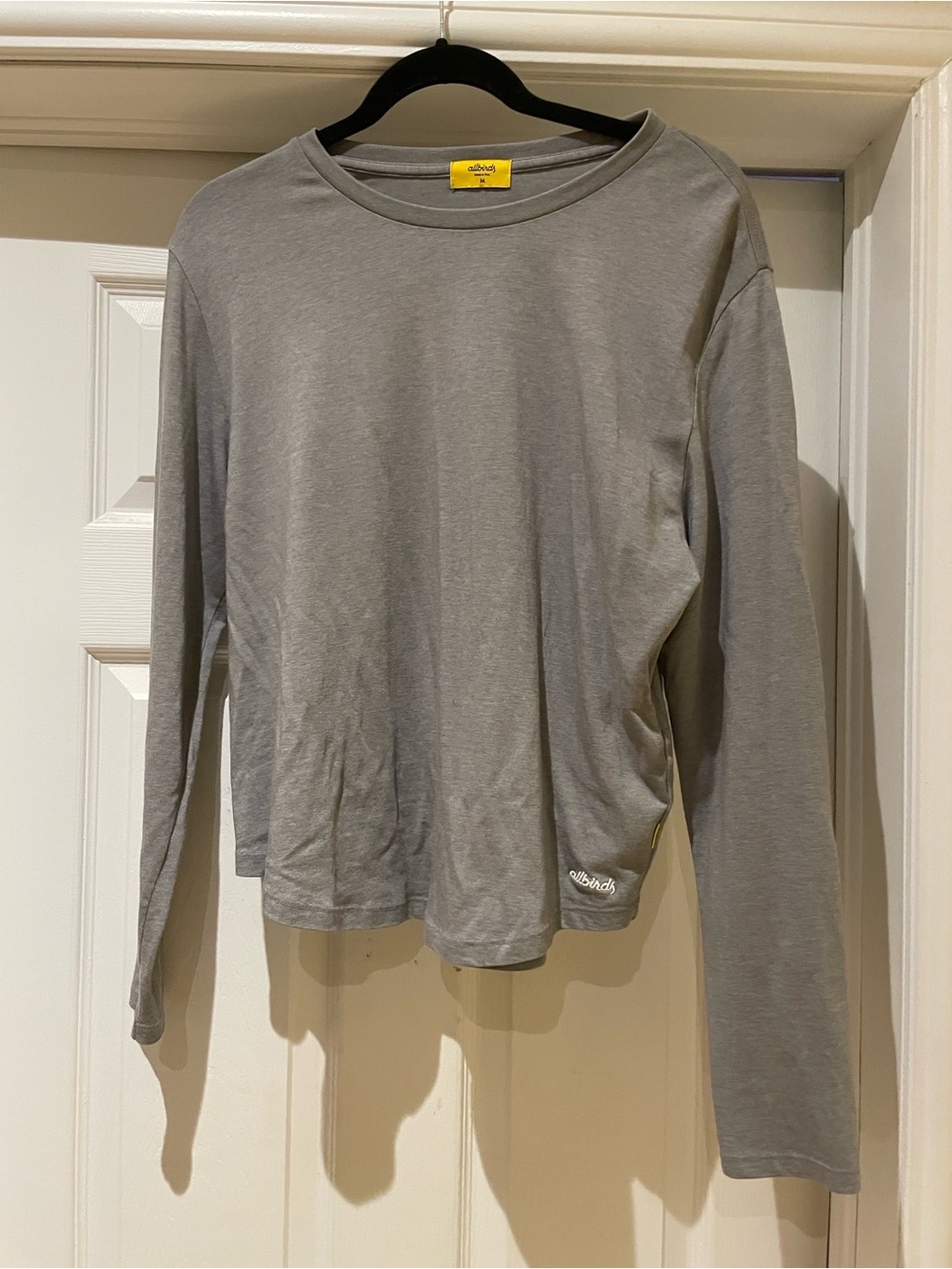 Allbirds Anytime Merino Wool Blend Long Sleeve Tee Grey Minimalist Athleisure M